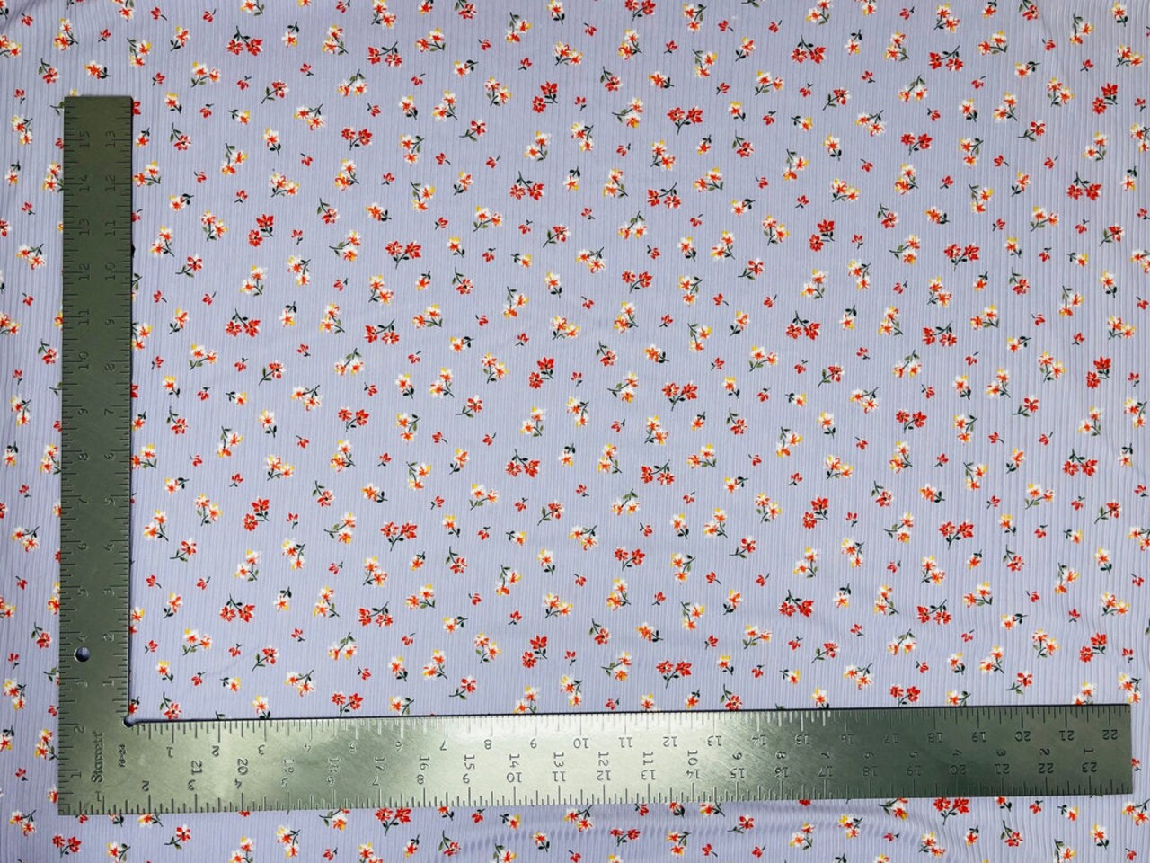 1 Yard 4x2 Brushed Rib Knit Fabric Floral Print Soft Stretch 58"-60" Width